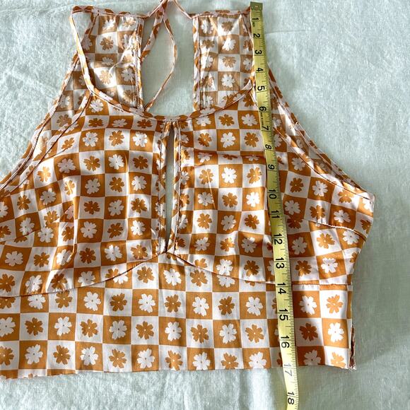 Altar'd State Floral Checkered Crop Top - Picture 6 of 8